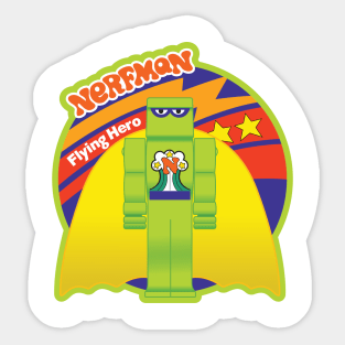 Nerfman Flying Hero Sticker